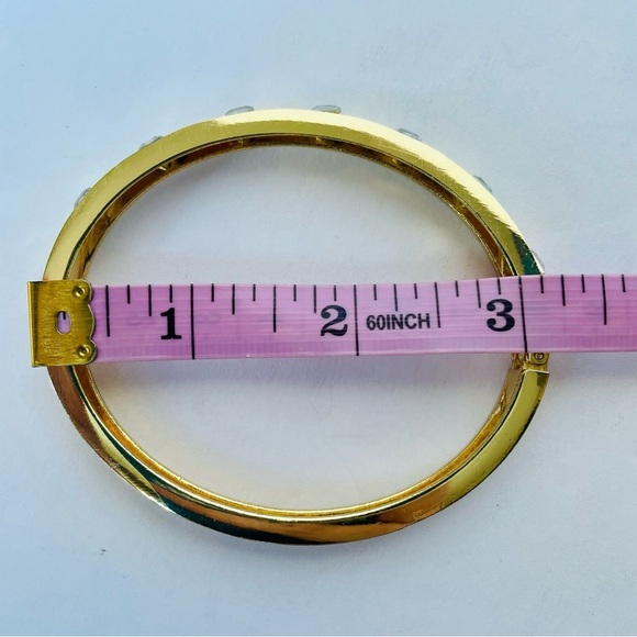 Gold and CZ Hinge Bangle - Picture 5 of 5